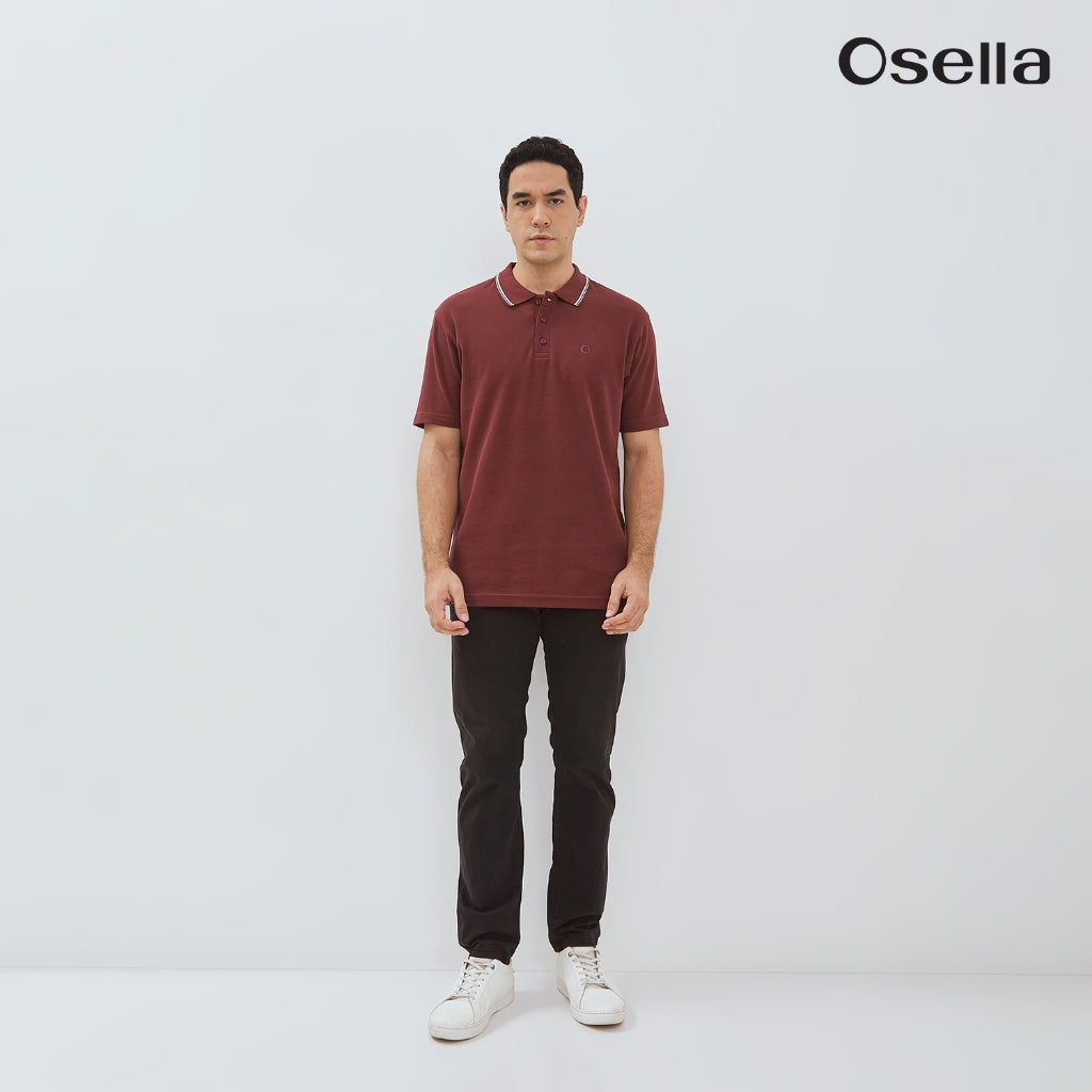Osella Darren Waffle Textured Polo Shirt 20216601 | Kaos Polo Lengan Pendek Pria