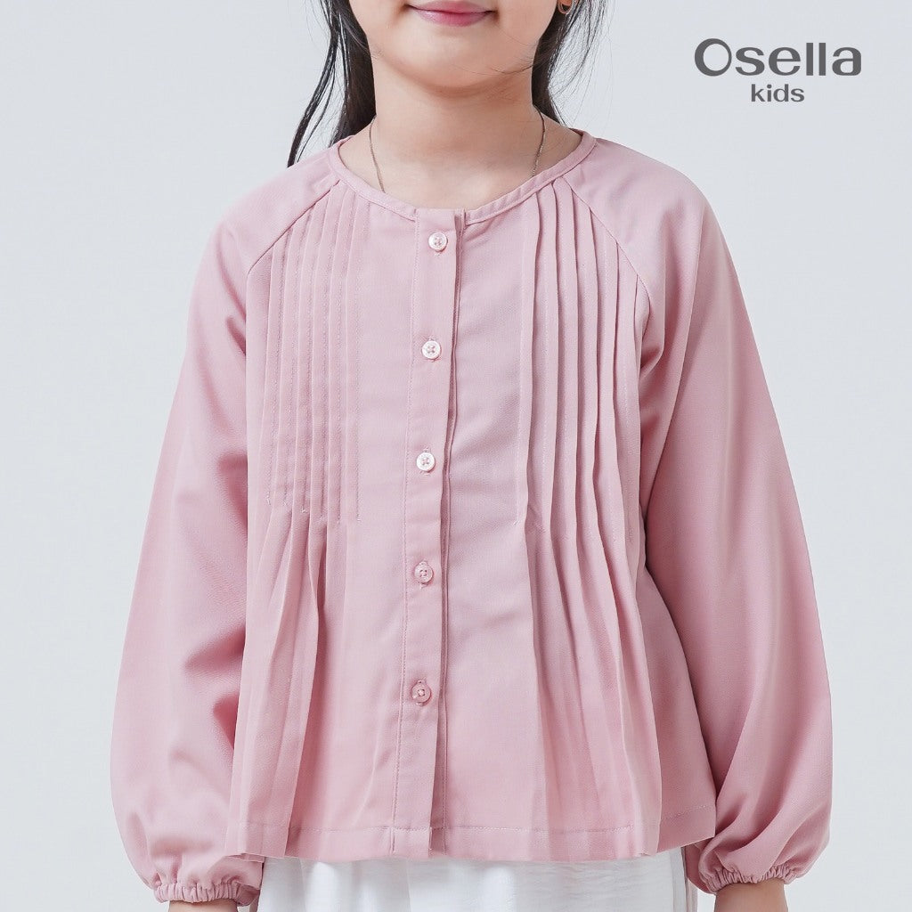Osella Kids Pearl Pleated Blouse 23376602 | Atasan Blouse Anak Perempuan