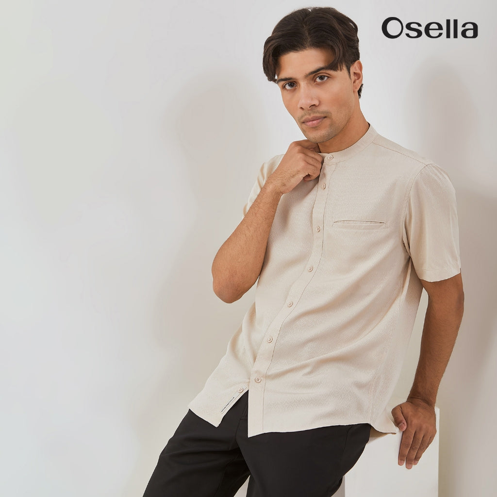Osella Zahr Short Sleeve Koko Shirt With Dobby Pattern Textured Fabric 203W6603 | Kemeja Koko Raya Lengan Pendek Pria