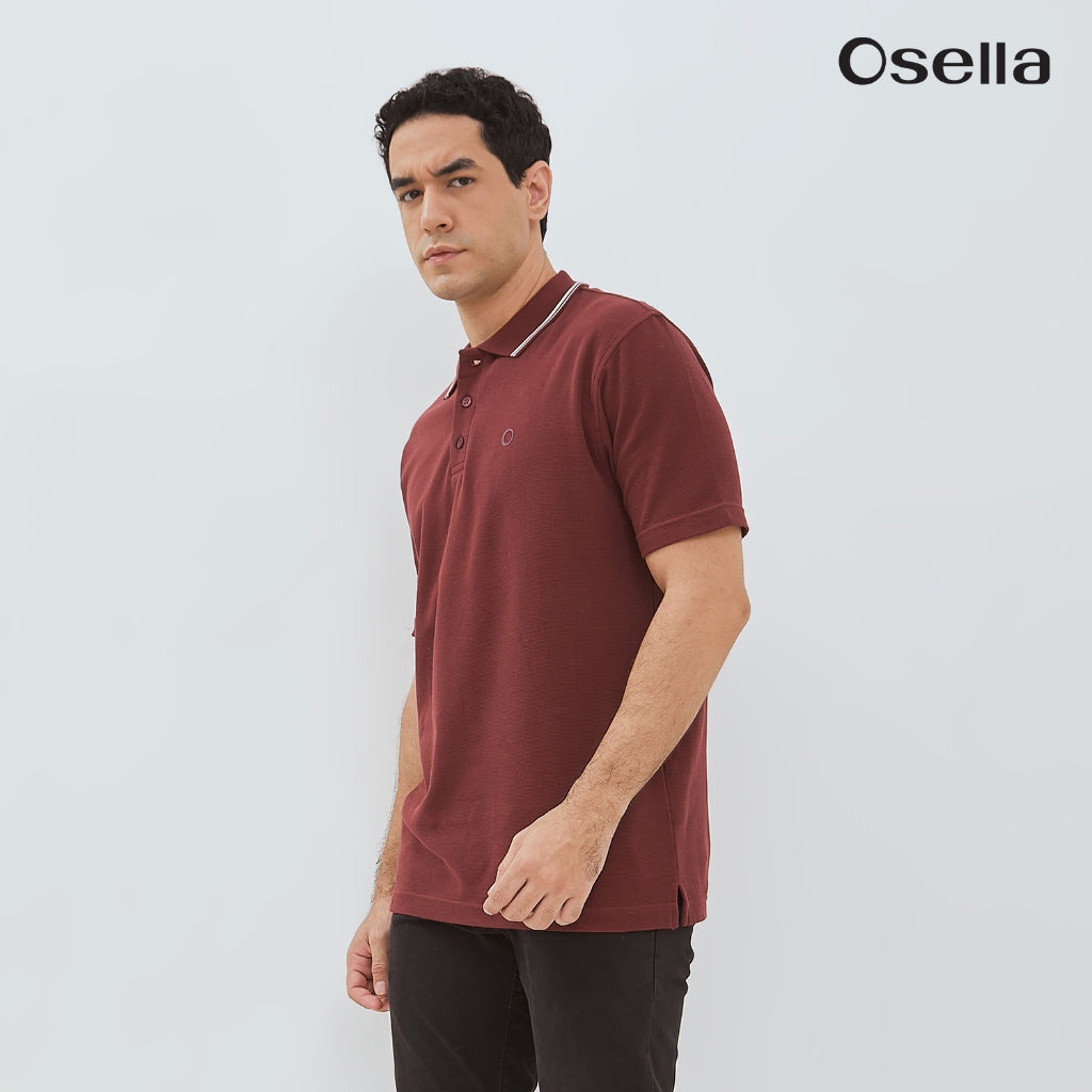 Osella Darren Waffle Textured Polo Shirt 20216601 | Kaos Polo Lengan Pendek Pria