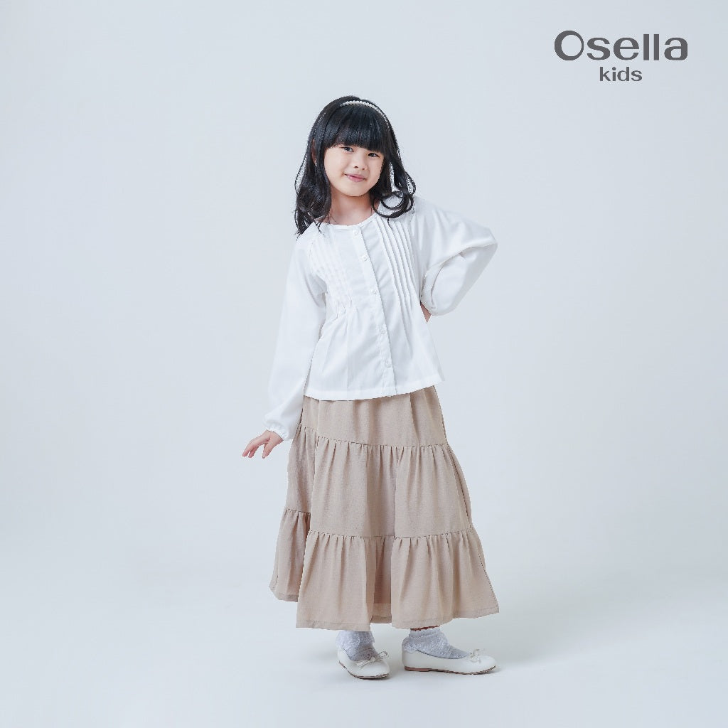 Osella Kids Pearl Pleated Blouse 23376602 | Atasan Blouse Anak Perempuan
