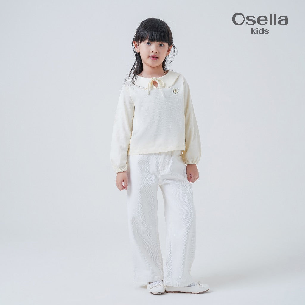 Osella Kids Daniele Ribbon Collar Tee 2377660488 | Atasan Blouse Anak Perempuan