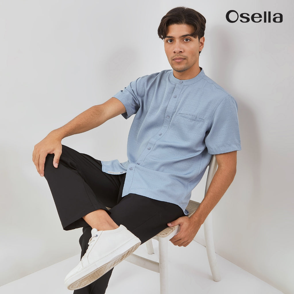 Osella Zahr Short Sleeve Koko Shirt With Dobby Pattern Textured Fabric 203W6603 | Kemeja Koko Raya Lengan Pendek Pria
