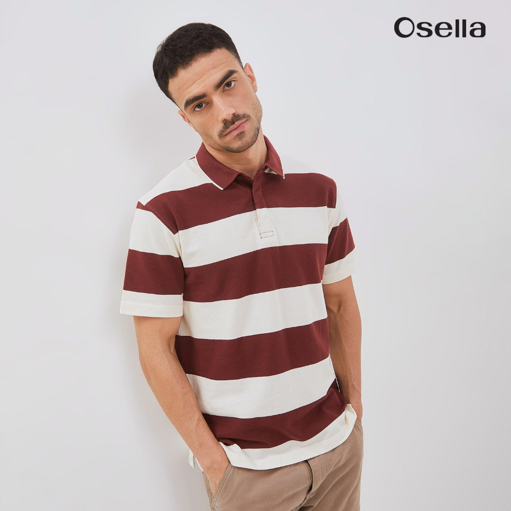 Osella Rodger Striped Polo Shirt 2021501236 | Kaos Polo Lengan Pendek Pria