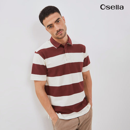 Osella Rodger Striped Polo Shirt 2021501236 | Kaos Polo Lengan Pendek Pria