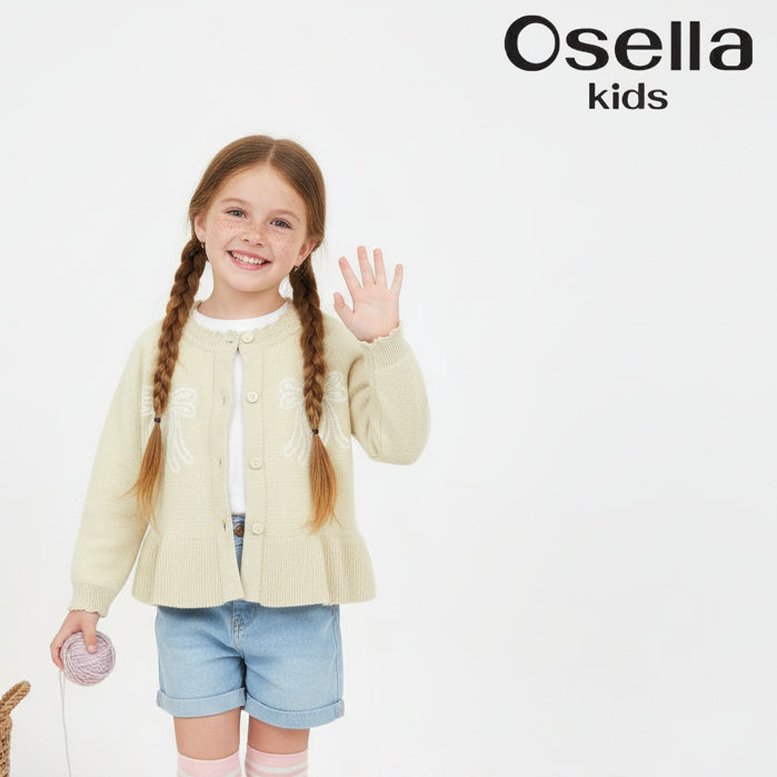 Osella Bow Knit Cardigan 1361500238 | Cardigan Rajut Anak Perempuan