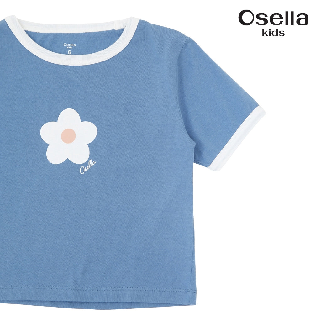 Osella Bloom Ringer Tee 23715010 | Atasan Kaos Lengan Pendek Anak Perempuan