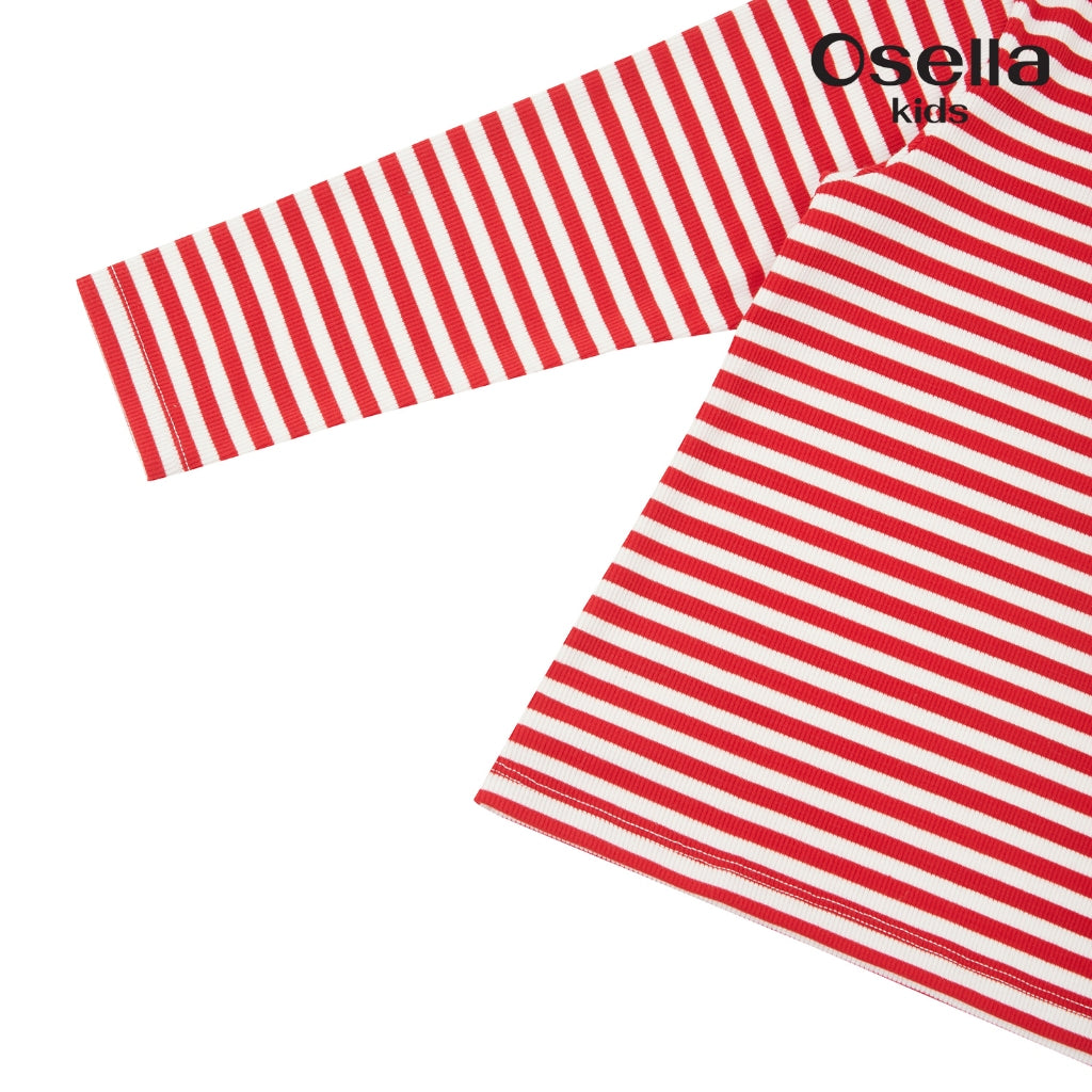 Osella Marry Long Sleeve Stripe T-Shirt 2377500551 | Atasan Lengan Panjang Garis Garis Anak Perempuan