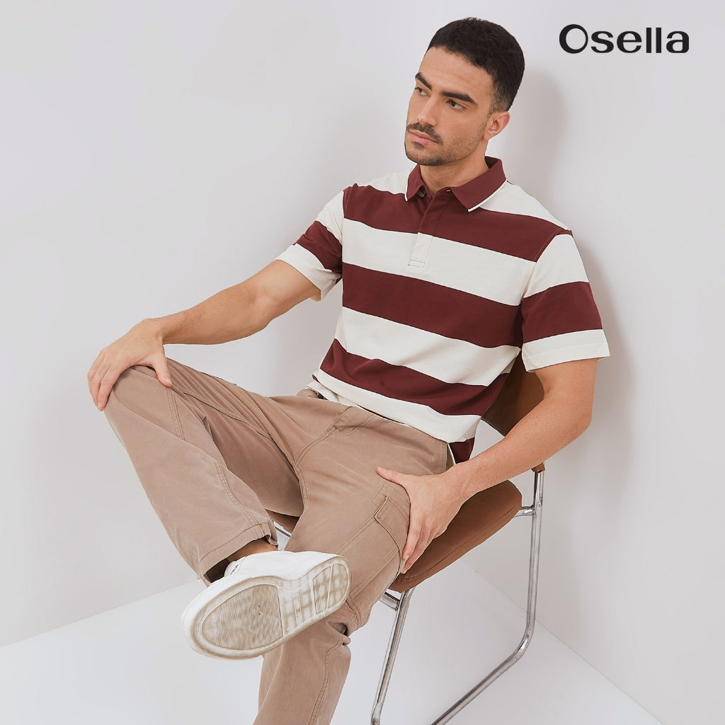 Osella Rodger Striped Polo Shirt 2021501236 | Kaos Polo Lengan Pendek Pria