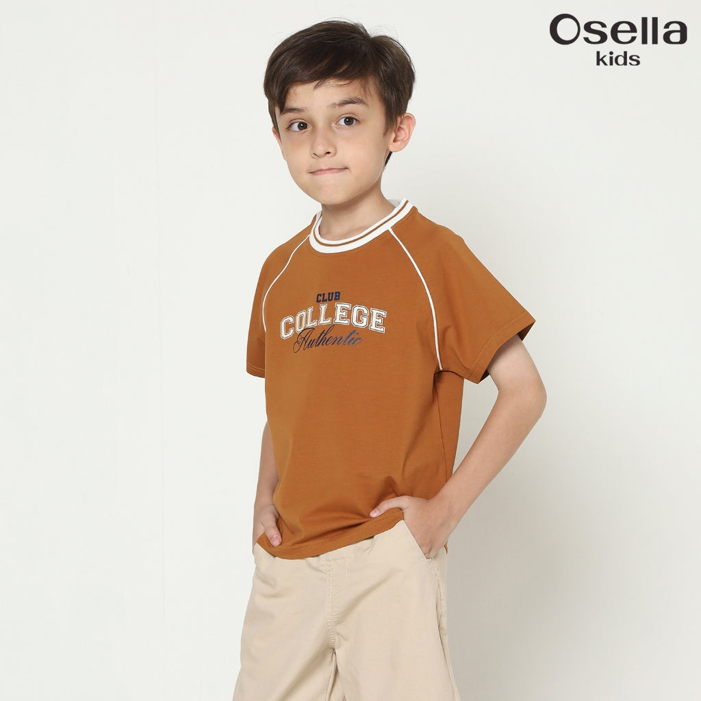 Osella Leo Regular Fit T-Shirt In Tobbaco Brown 2271500785 | Atasan Kaos Lengan Pendek Anak Laki Laki