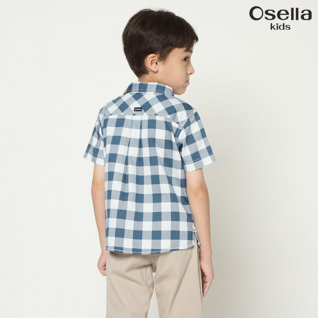 Osella Garner Flannel Checkered Shirt 22335002 | Kemeja Flanel Lengan Pendek Anak Laki Laki