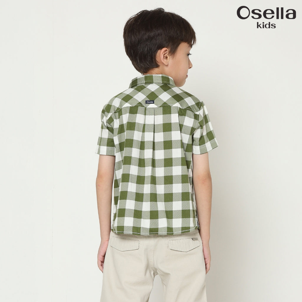 Osella Garner Flannel Checkered Shirt 22335002 | Kemeja Flanel Lengan Pendek Anak Laki Laki