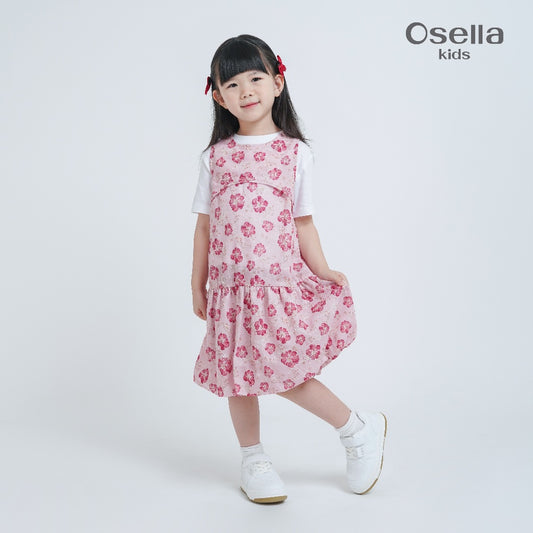 Osella Bloomy Layered Dress 2356600113 | Dress Tanpa Lengan Motif Bunga Anak Perempuan