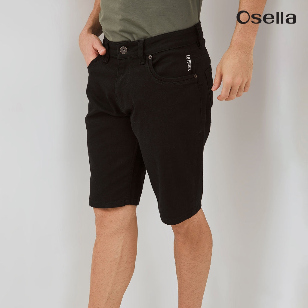Osella Short Denim Pants In Black Wash 2086500743 | Celana Jeans Pendek Pria