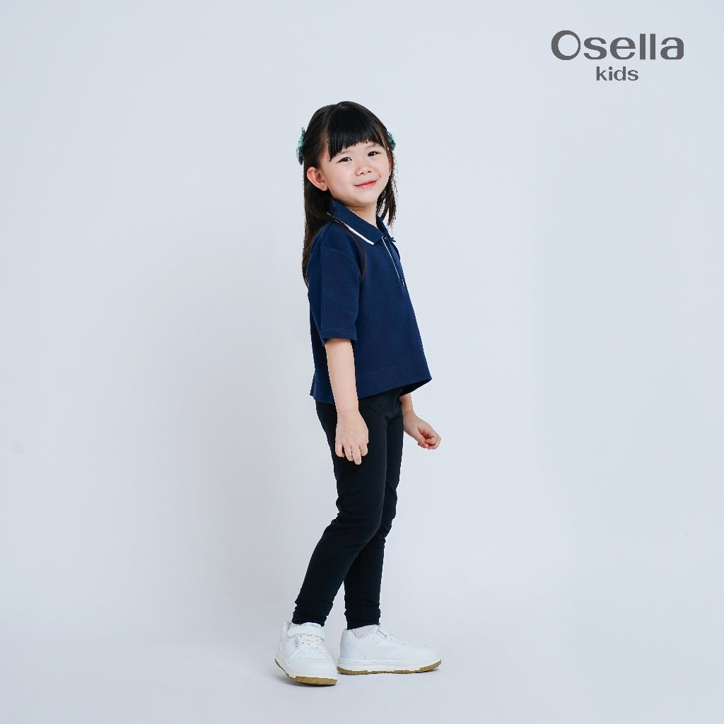 Osella Kids Bluish Blossom Polo Top