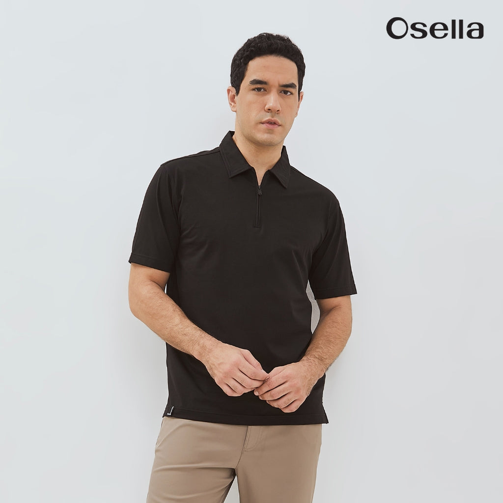 Osella Ultra-Soft Half-Zip Polo 20216603 | Atasan Kaos Polo Lengan Pendek Pria