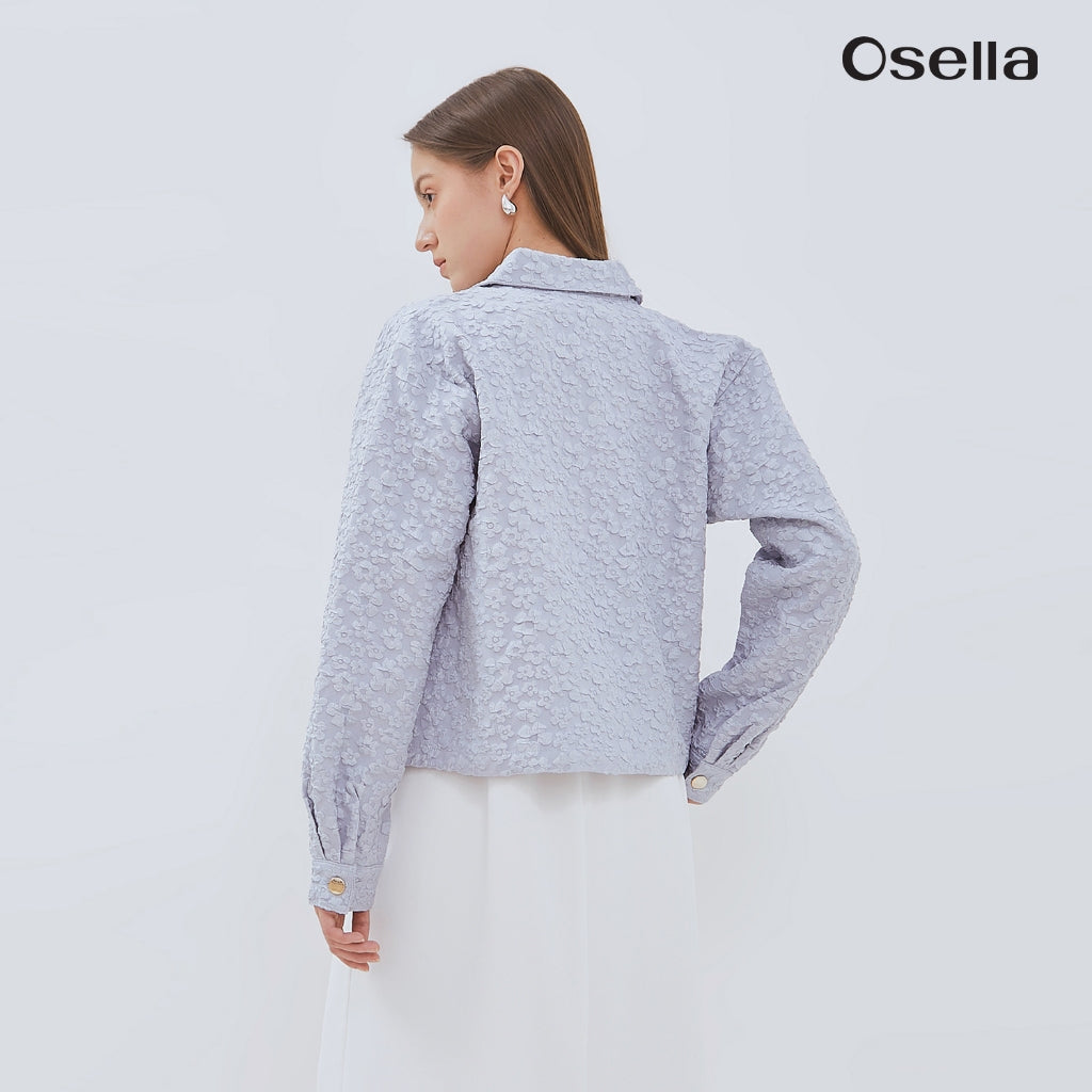 Osella Zania Dress Set With Jacquard Outer 11576603 | Setelan Dress Outer Lengan Panjang Wanita