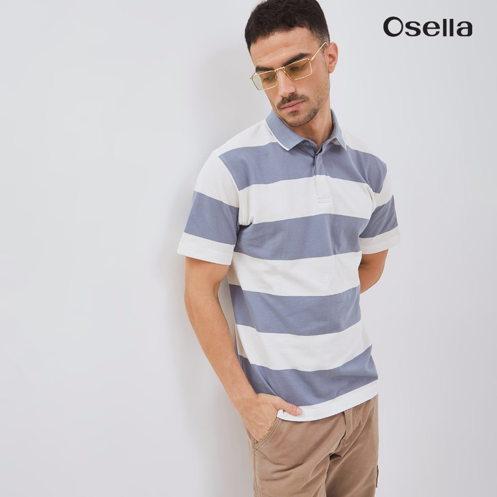 Osella Rodger Striped Polo Shirt 2021501236 | Kaos Polo Lengan Pendek Pria