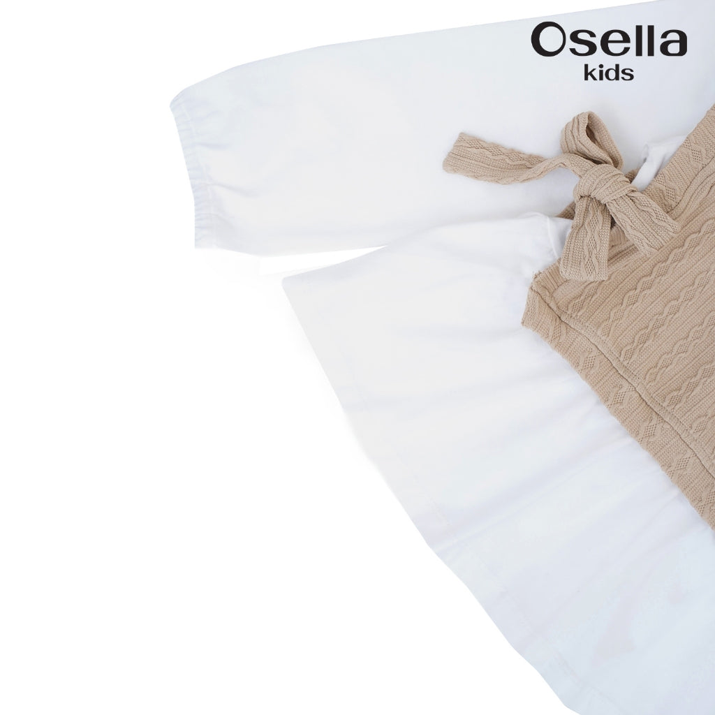 Osella Cozy Top With Textured Knit Vest