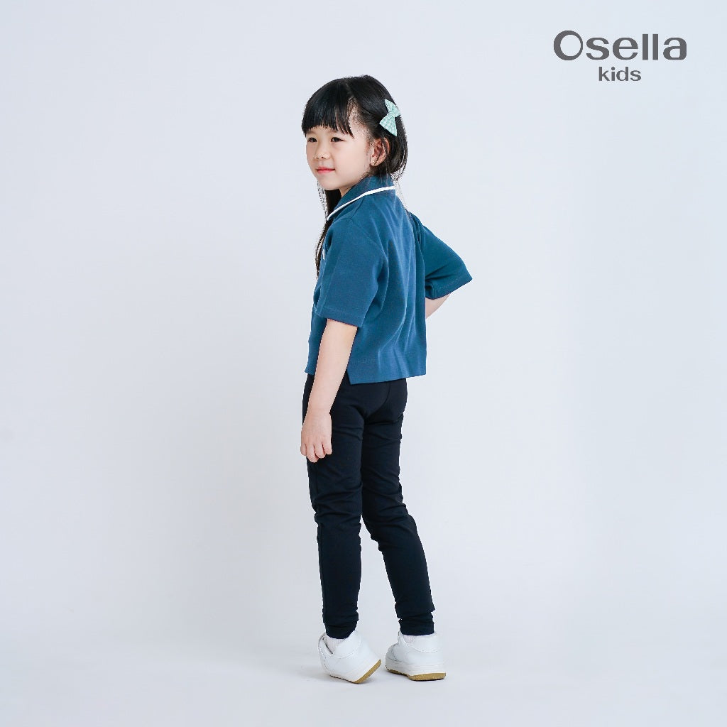 Osella Kids Bluish Blossom Polo Top