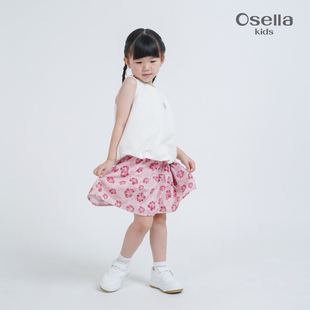 Osella Gentle Bloom Linen Top 23366001 | Blouse Basic Tanpa Lengan Anak Perempuan