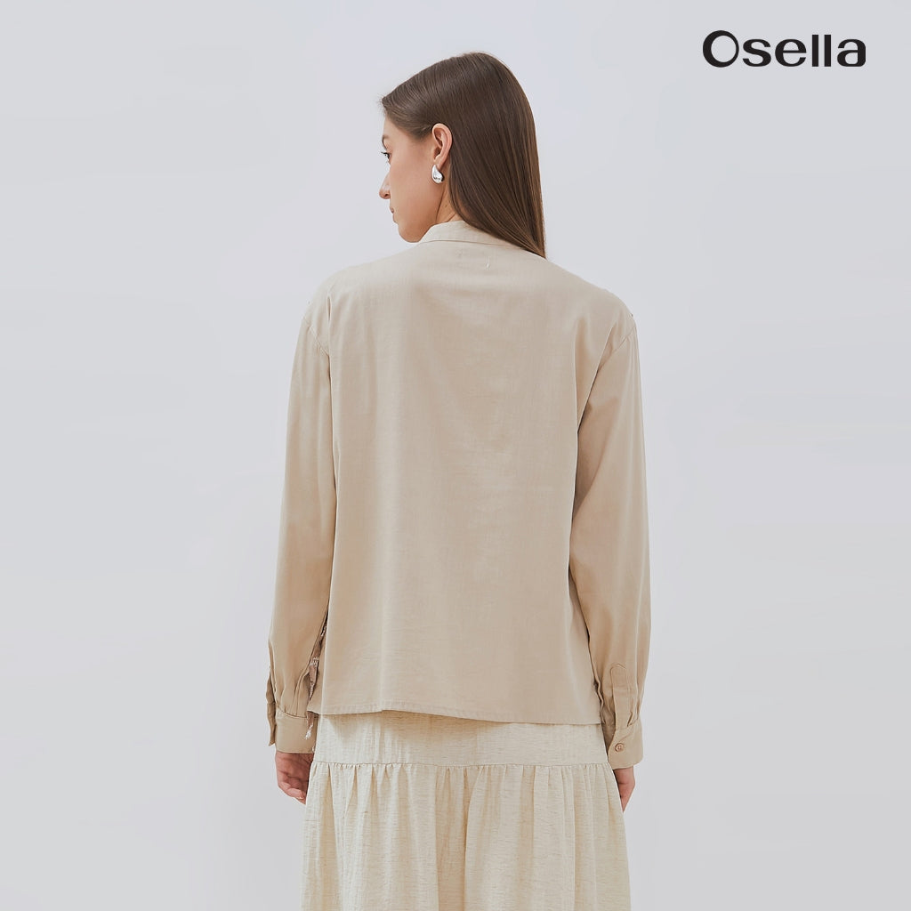 Osella Aysha Layered Lace Blouse 1137660187 | Blouse Lace Wanita Lengan Panjang