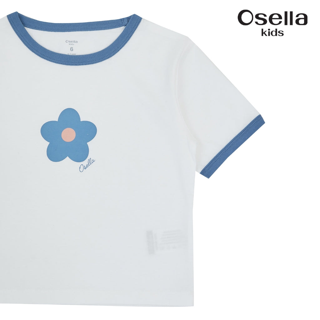 Osella Bloom Ringer Tee 23715010 | Atasan Kaos Lengan Pendek Anak Perempuan
