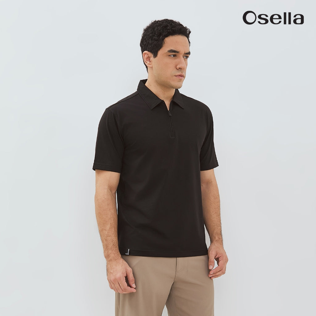 Osella Ultra-Soft Half-Zip Polo 20216603 | Atasan Kaos Polo Lengan Pendek Pria