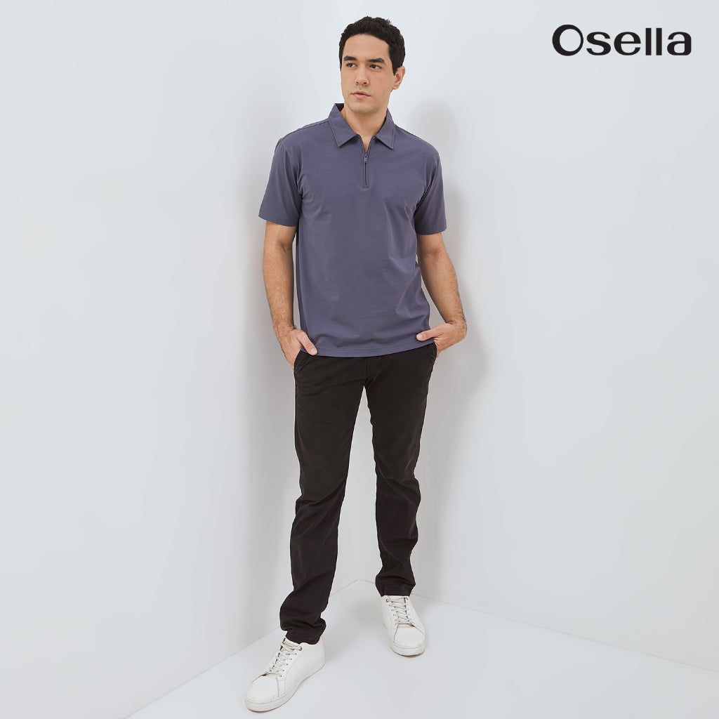 Osella Ultra-Soft Half-Zip Polo 20216603 | Atasan Kaos Polo Lengan Pendek Pria