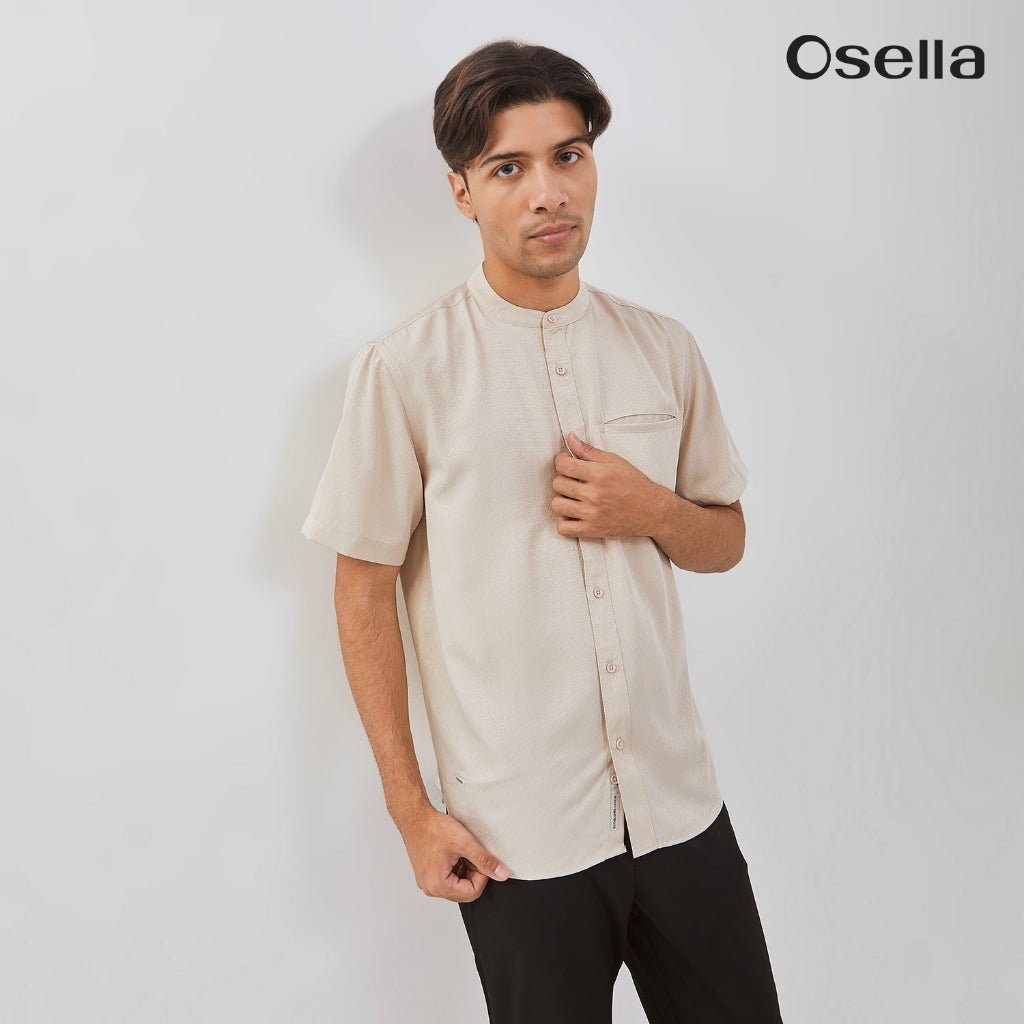 Osella Zahr Short Sleeve Koko Shirt With Dobby Pattern Textured Fabric 203W6603 | Kemeja Koko Raya Lengan Pendek Pria