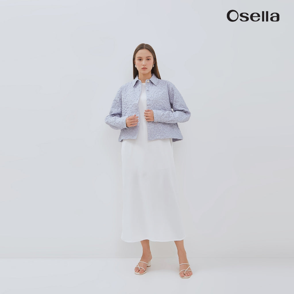 Osella Zania Dress Set With Jacquard Outer 11576603 | Setelan Dress Outer Lengan Panjang Wanita