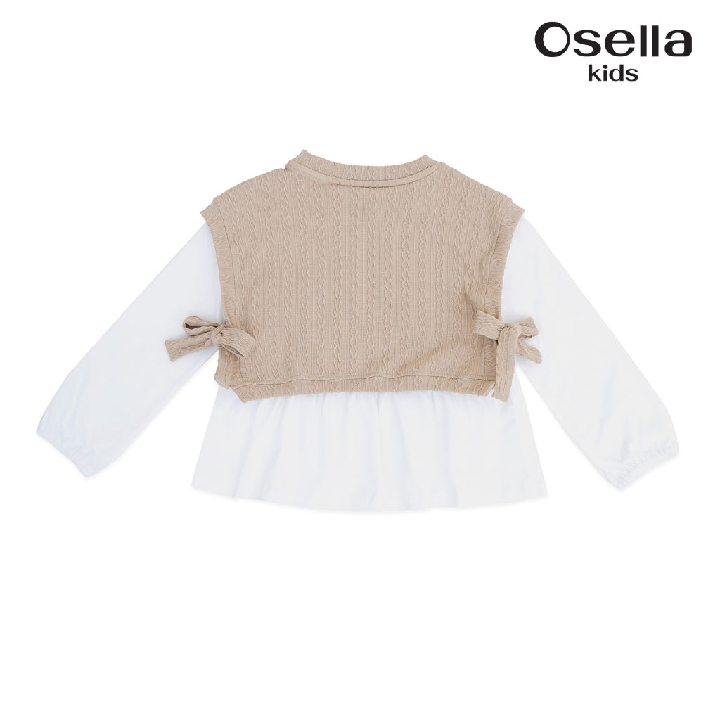 Osella Cozy Top With Textured Knit Vest