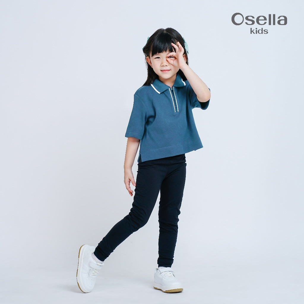 Osella Kids Bluish Blossom Polo Top