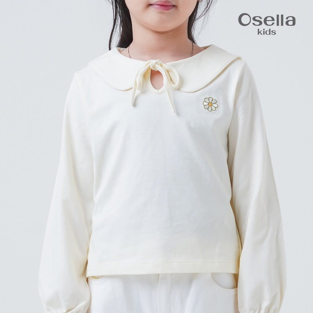 Osella Kids Daniele Ribbon Collar Tee 2377660488 | Atasan Blouse Anak Perempuan