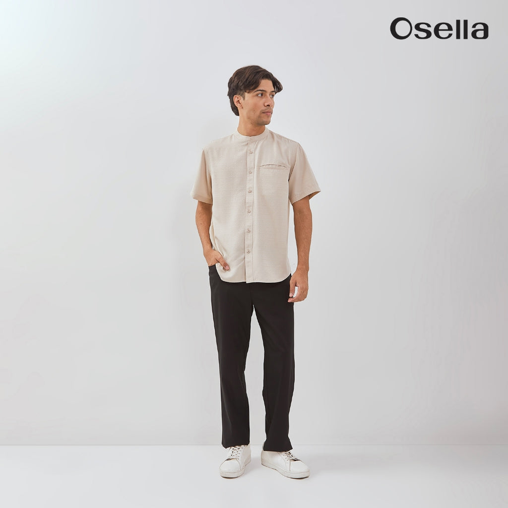 Osella Zahr Short Sleeve Koko Shirt With Dobby Pattern Textured Fabric 203W6603 | Kemeja Koko Raya Lengan Pendek Pria