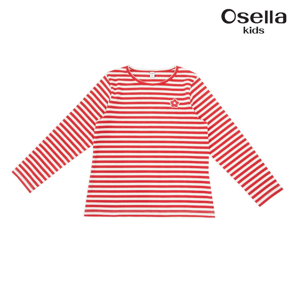 Osella Marry Long Sleeve Stripe T-Shirt 2377500551 | Atasan Lengan Panjang Garis Garis Anak Perempuan