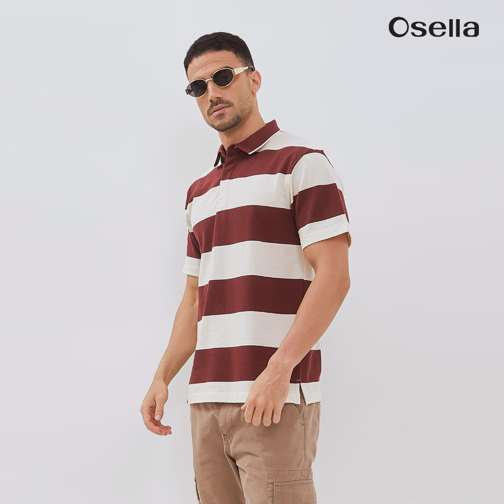 Osella Rodger Striped Polo Shirt 2021501236 | Kaos Polo Lengan Pendek Pria