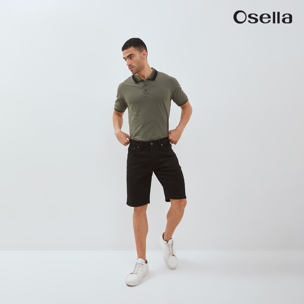 Osella Short Denim Pants In Black Wash 2086500743 | Celana Jeans Pendek Pria