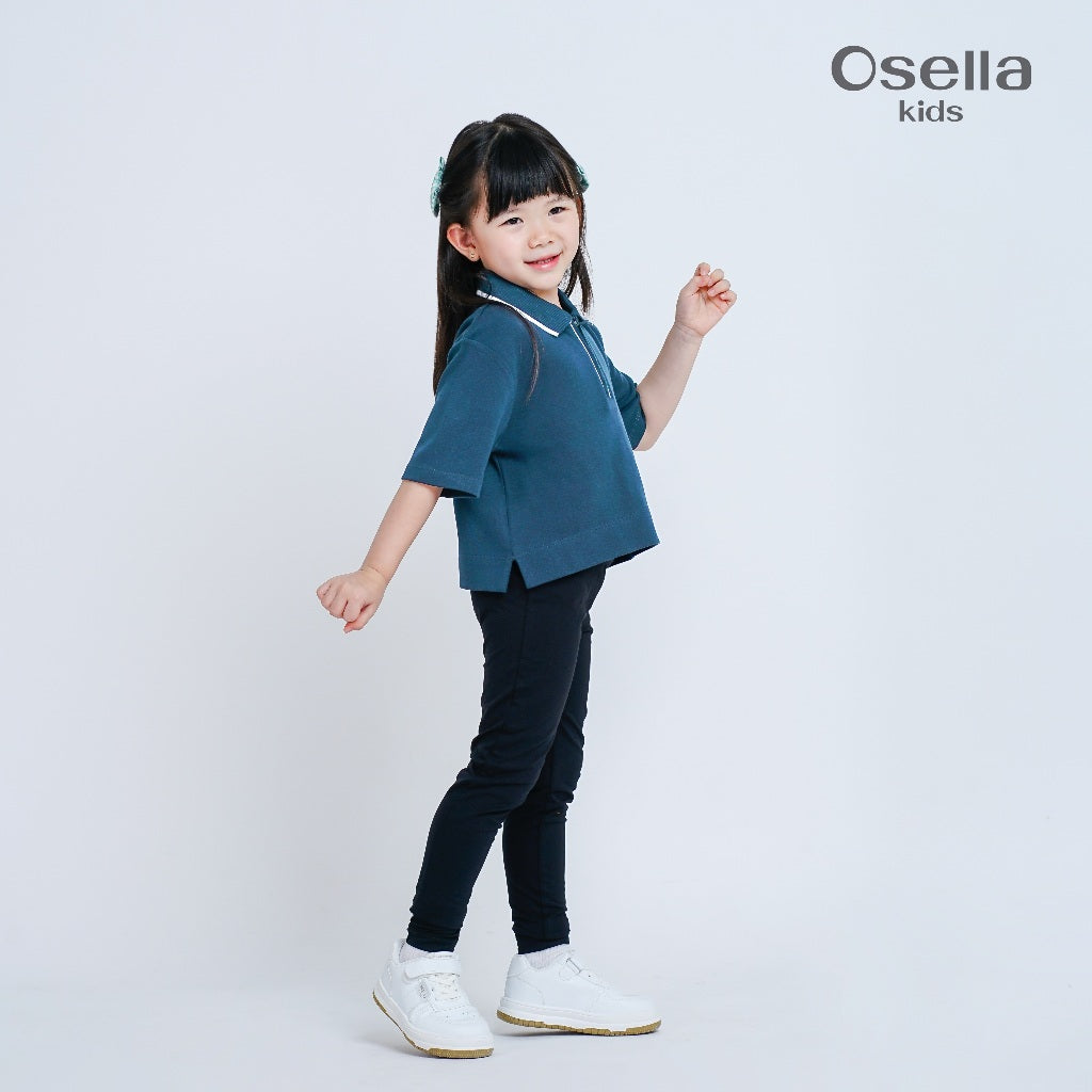 Osella Kids Bluish Blossom Polo Top