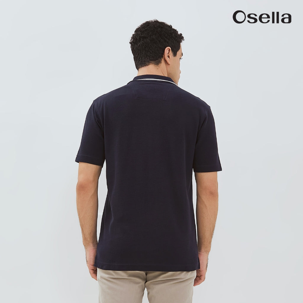 Osella Darren Waffle Textured Polo Shirt 20216601 | Kaos Polo Lengan Pendek Pria