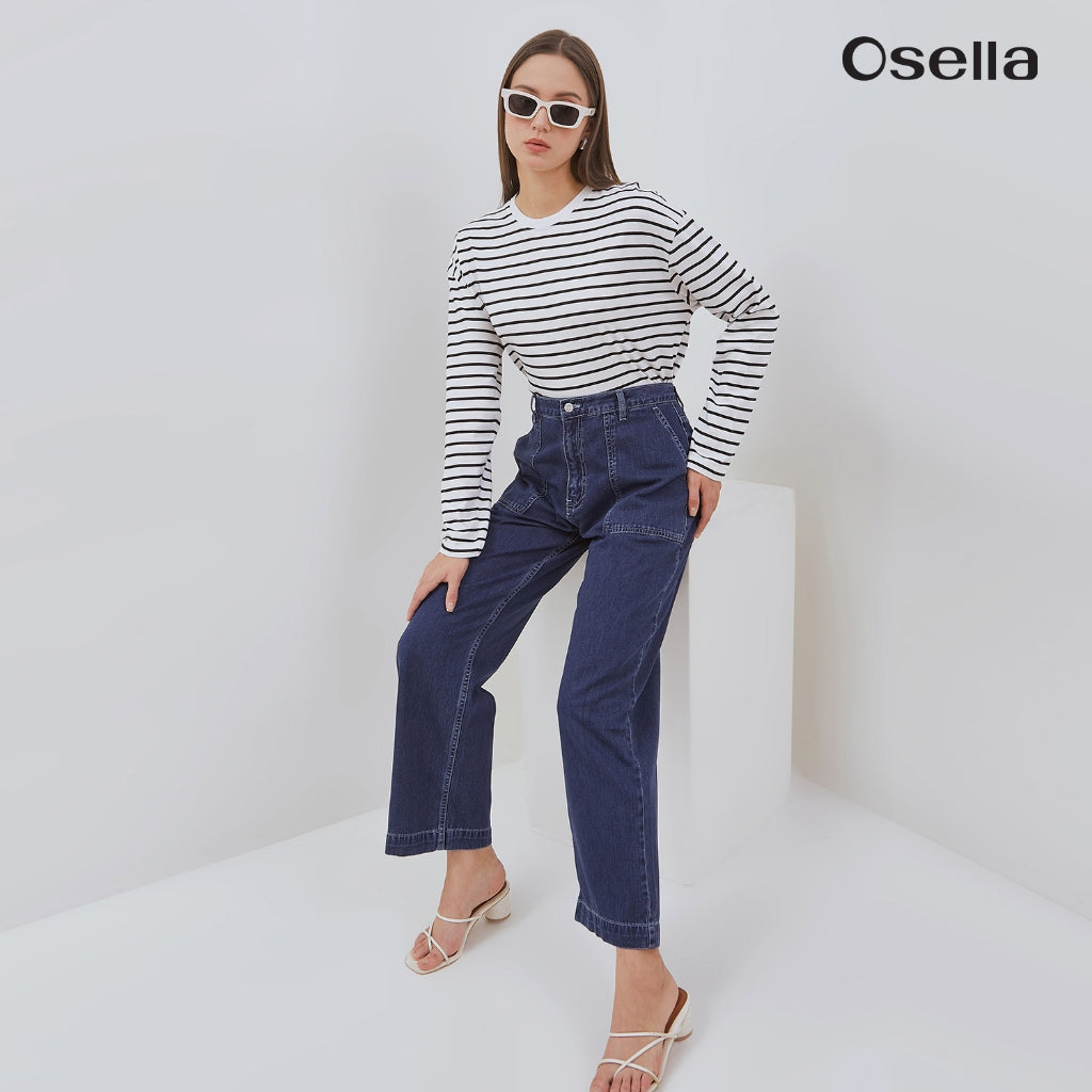 Osella Kaia Wide Leg Denim 218O6601 | Celana Jeans Panjang Wanita