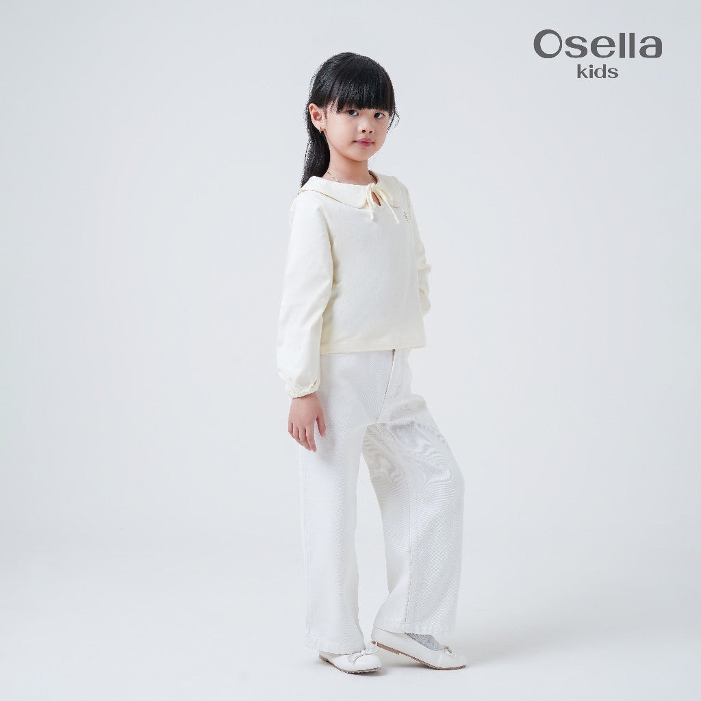Osella Kids Daniele Ribbon Collar Tee 2377660488 | Atasan Blouse Anak Perempuan