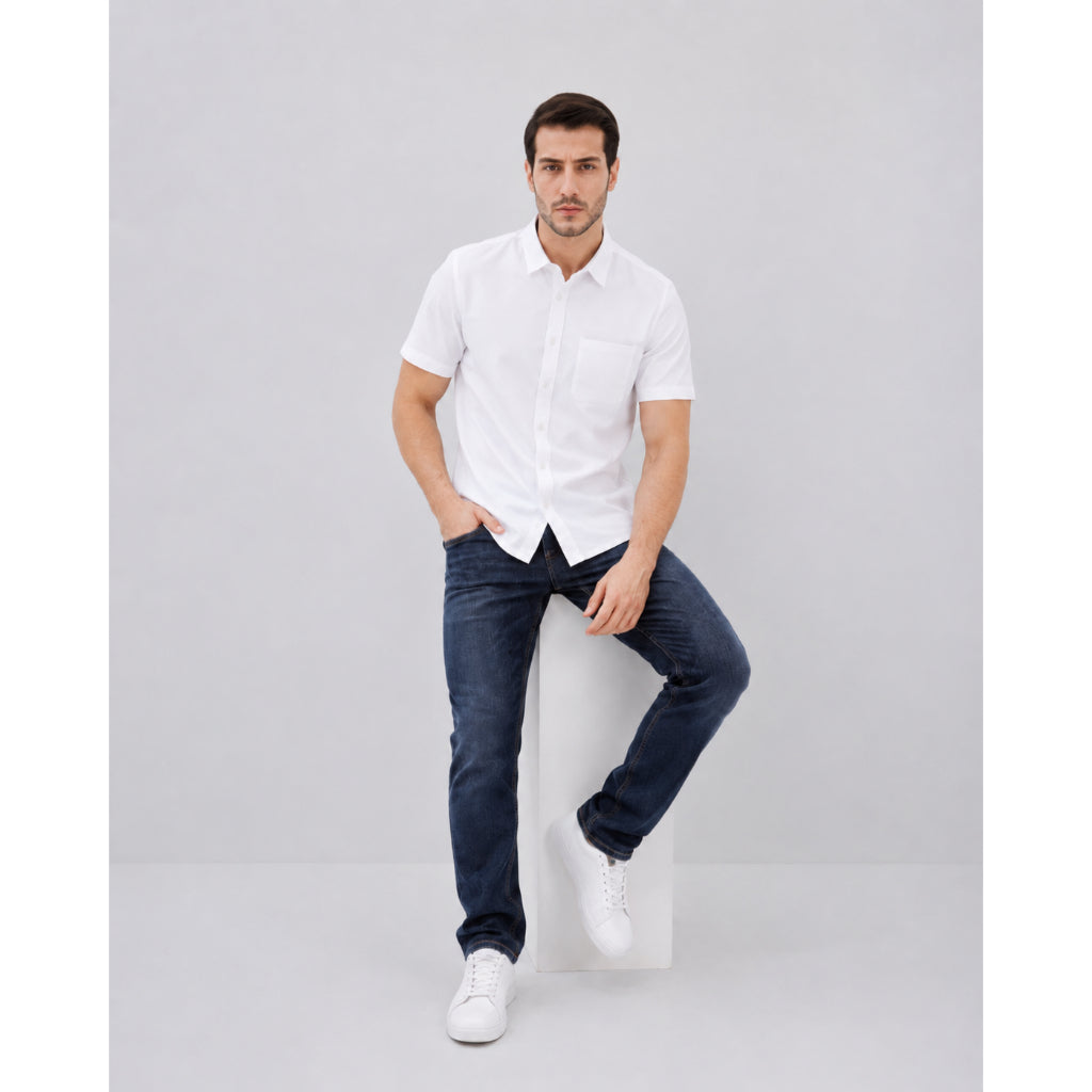 Osella Baby Pique Knit Shirt 20326603 | Atasan Kemeja Basic Lengan Pendek Pria
