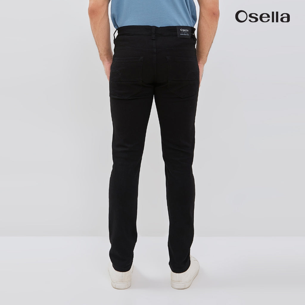 Osella Onyx Slim Fit Jeans In Raw Black 108O660143 | Celana Denim Panjang Pria