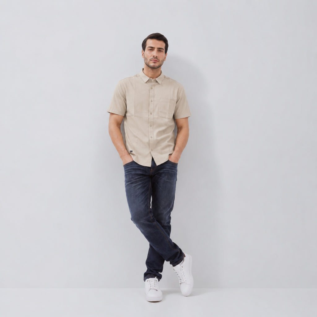 Osella Baby Pique Knit Shirt 20326603 | Atasan Kemeja Basic Lengan Pendek Pria