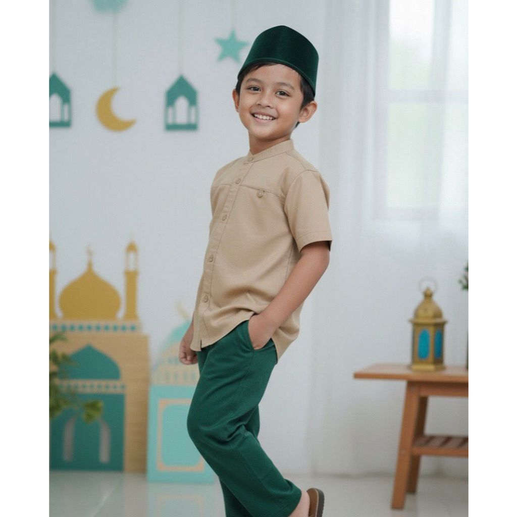 Osella Wayne Regular Fit Koko Short Shirt 223W6602 | Atasan Kemeja Koko Lengan Pendek Anak Laki Laki