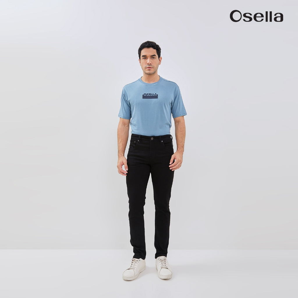 Osella Onyx Slim Fit Jeans In Raw Black 108O660143 | Celana Denim Panjang Pria
