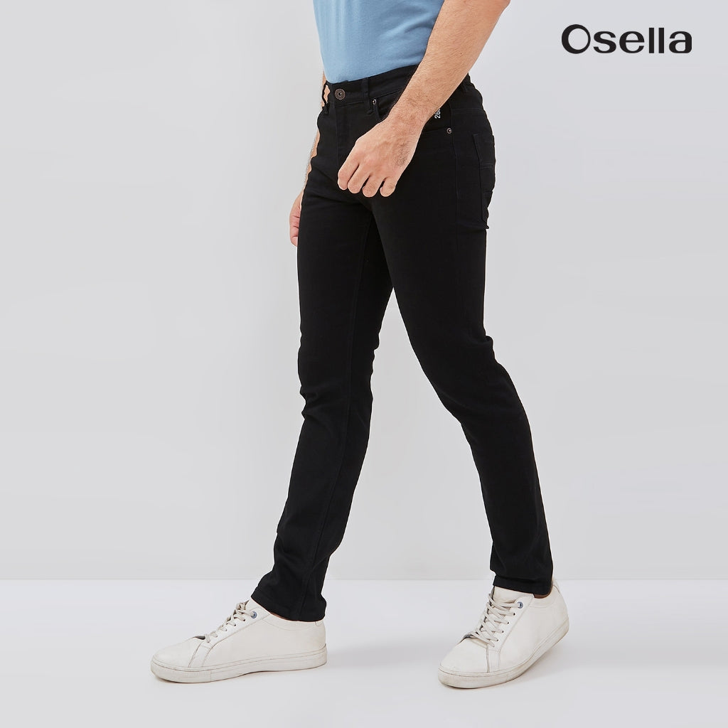 Osella Onyx Slim Fit Jeans In Raw Black 108O660143 | Celana Denim Panjang Pria