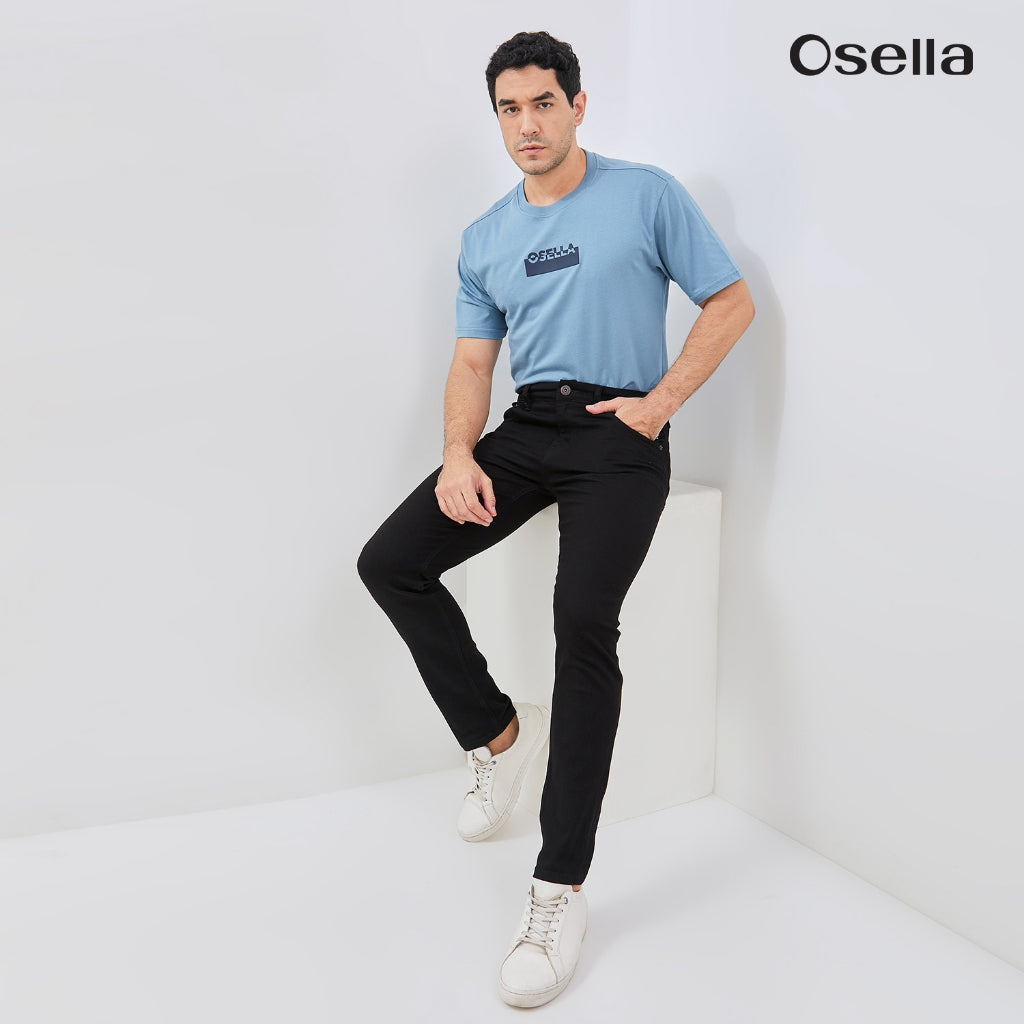 Osella Onyx Slim Fit Jeans In Raw Black 108O660143 | Celana Denim Panjang Pria