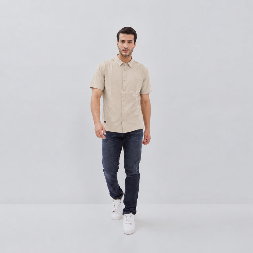 Osella Baby Pique Knit Shirt 20326603 | Atasan Kemeja Basic Lengan Pendek Pria